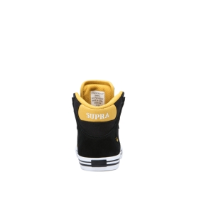 Supra Kids VAIDER High Top Shoes Black/Golden/white | US-61316